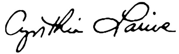 Cynthia Larive signature