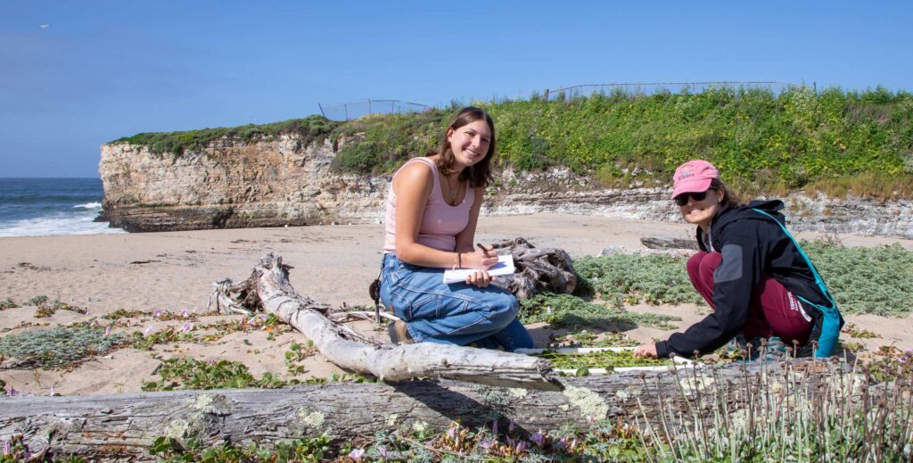 Researchers collecting data of the Santa Cruz Bay